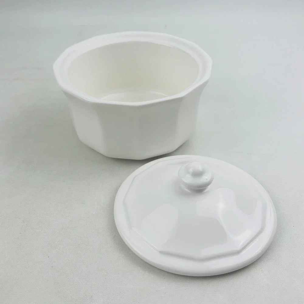 Pfaltzgraff Heritage White Butter Tub & Lid Stoneware Lidded Dish Storage USA‎